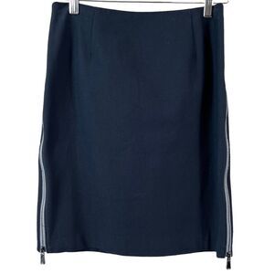 Worth New York Black Skirt with Side Slit Zippers